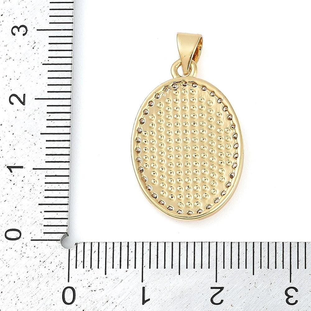 Gold Pendants - Metal Pendants - Rhinestone Pendant - Micro Pave - Cubic Zirzonia - 20x16mm - (1357)