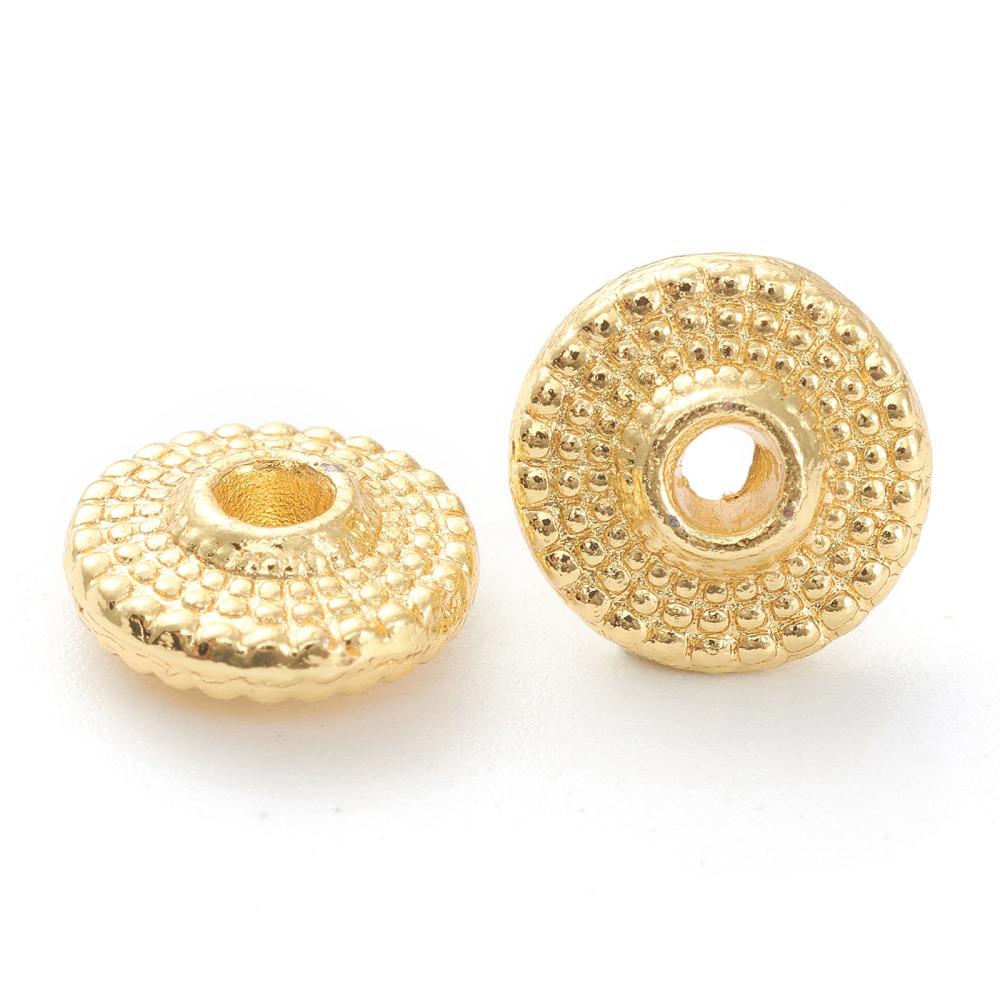 Rondelle Spacer Beads - Metal Beads - Gold Beads - Gold Spacers - Spacer Beads - 50pcs - 8x3mm - (177)