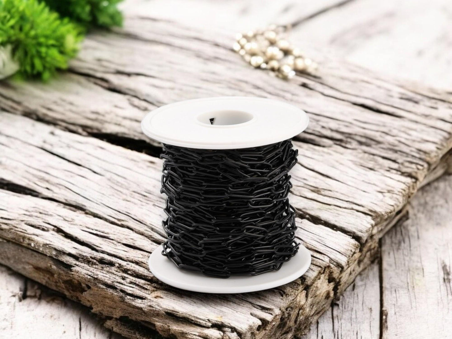 12x4mm Electrophoresis Black 304 Stainless Steel Paperclip Chain (Soldered)