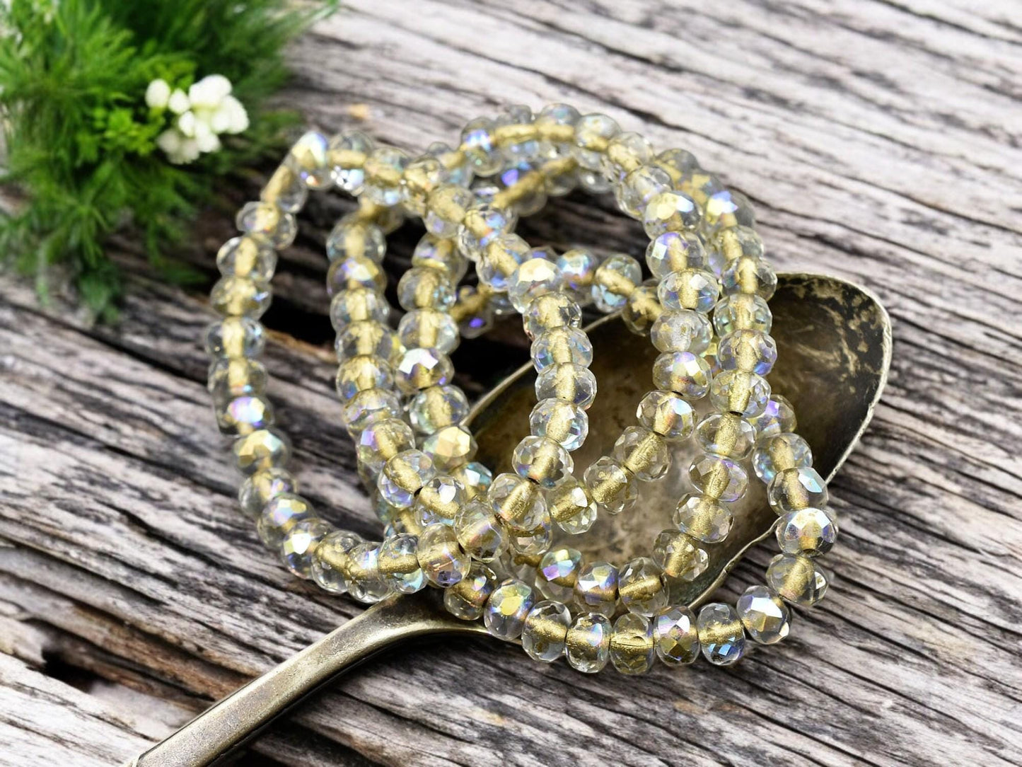 Czech Glass Beads - Rondelle Beads - Fire Polished Beads - Crystal Beads - 3x5mm Rondelle Beads - 30pcs (5315)