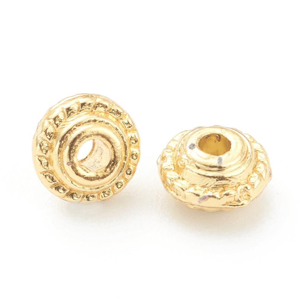 Gold Spacer Beads - Metal Beads - Gold Beads - Gold Spacers - Rondelle Spacer Beads - 50pcs - 5x3mm - (5573)