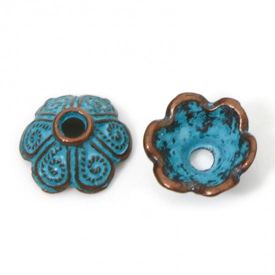 Patina Bead Caps - Copper Bead Caps - 8mm Bead Caps - Metal Bead Caps - Metal Beads - Copper Spacers - Spacer Beads - 100pcs - (A708)