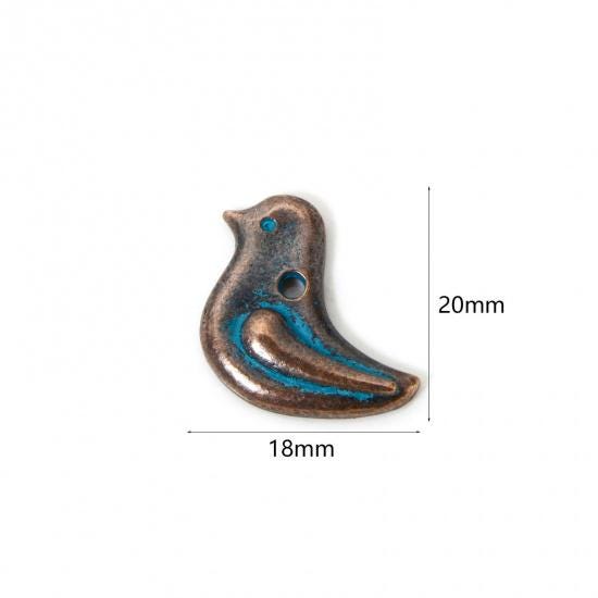 Bird Charms - Patina Charms - Metal Charms - Copper Charms - 20x18mm - 10pcs - (A652)