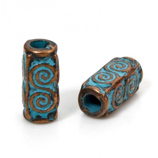 Metal Beads - Patina Beads - Large Hole Beads - Spacer Beads - Metal Spacers - 11x5mm - 50pcs - (5474)