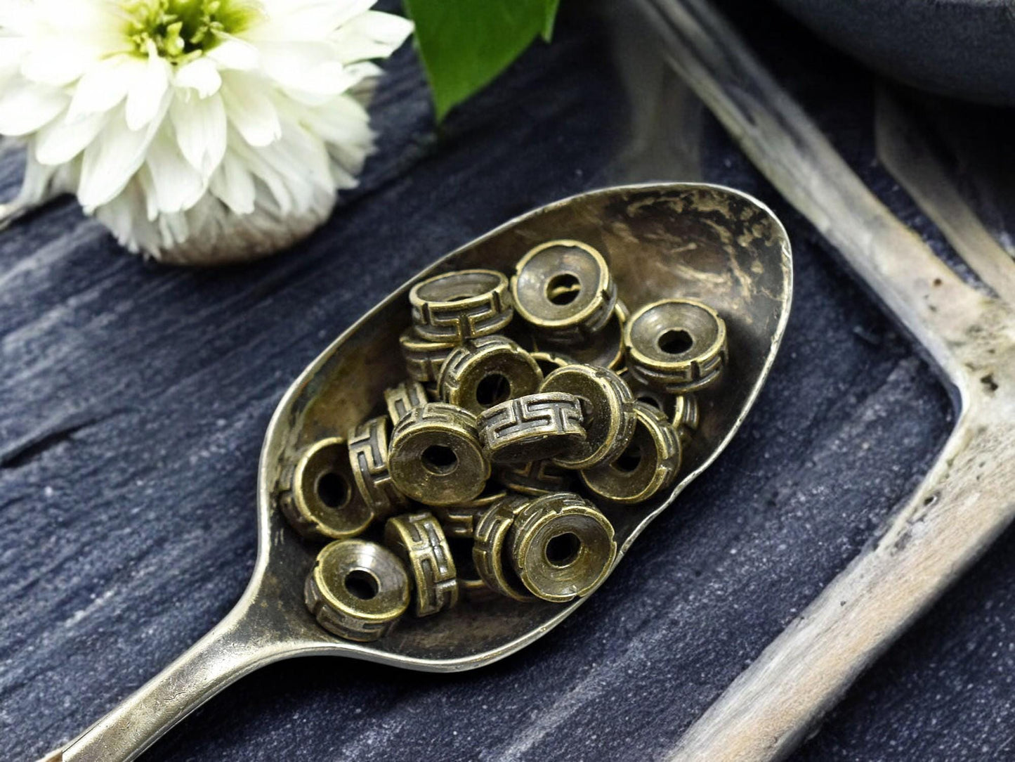 7x3mm Antique Bronze Rondelle Spacer Beads