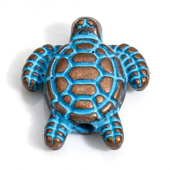 Turtle Beads - Patina Beads - Metal Beads - 13x12mm - 30pcs - (221)
