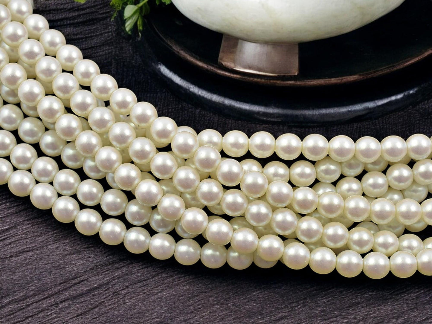 Pearlescent White Round Pearl Beads -- Choose Your Size