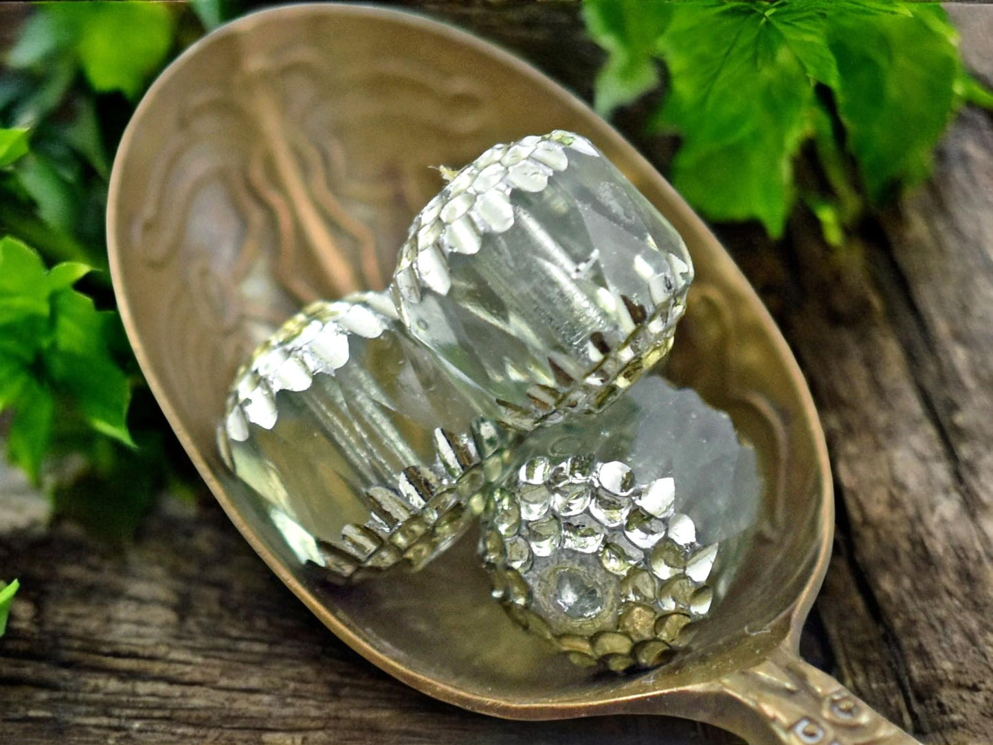 Metallic Mint Washed Mint Green Fire Polished Cathedral Beads -- Choose Your Size