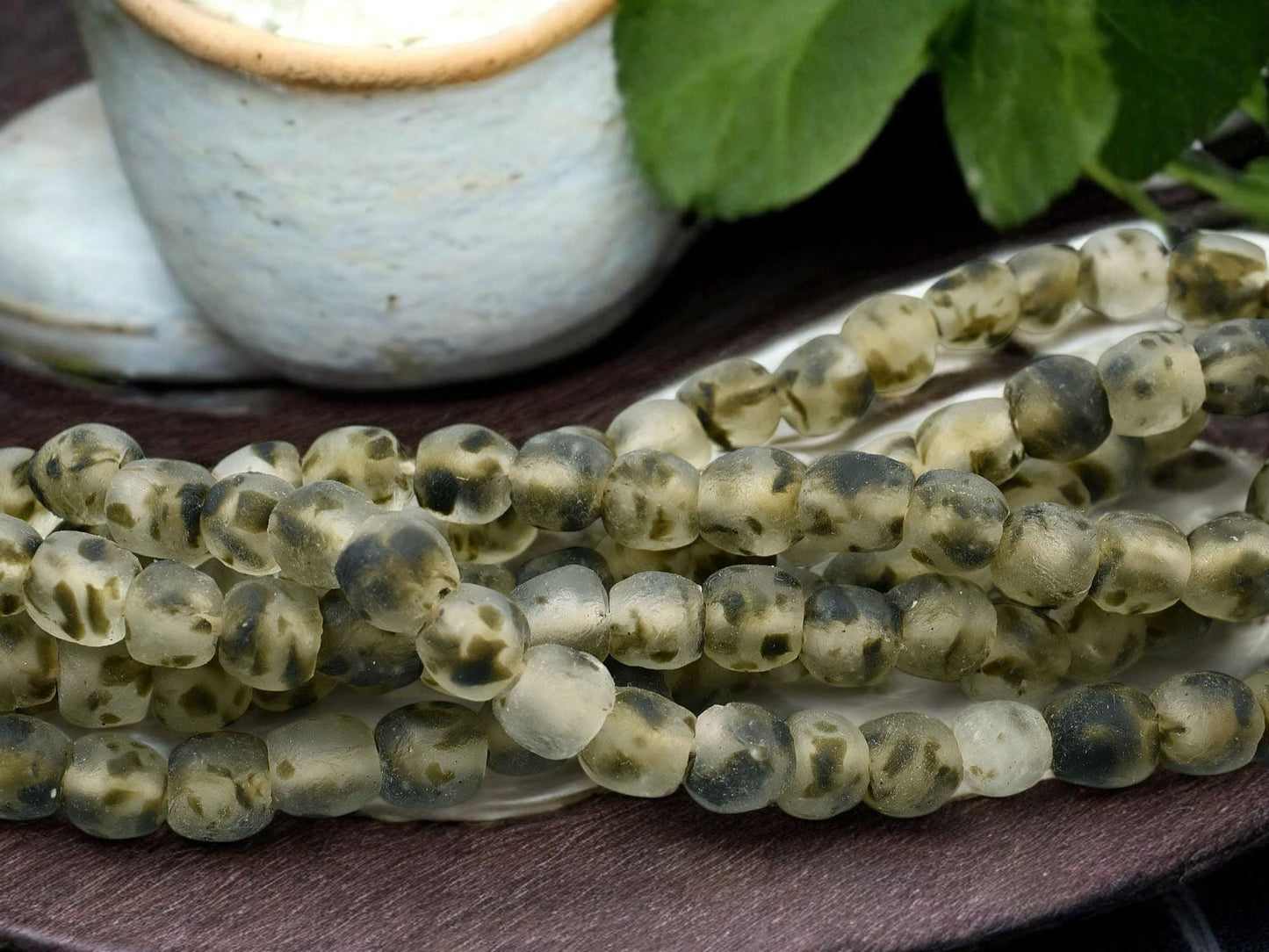 Recycled Glass Beads - African Glass Beads - Fair Trade Beads - Approx 11-12mm - 20" Strand - (J26)