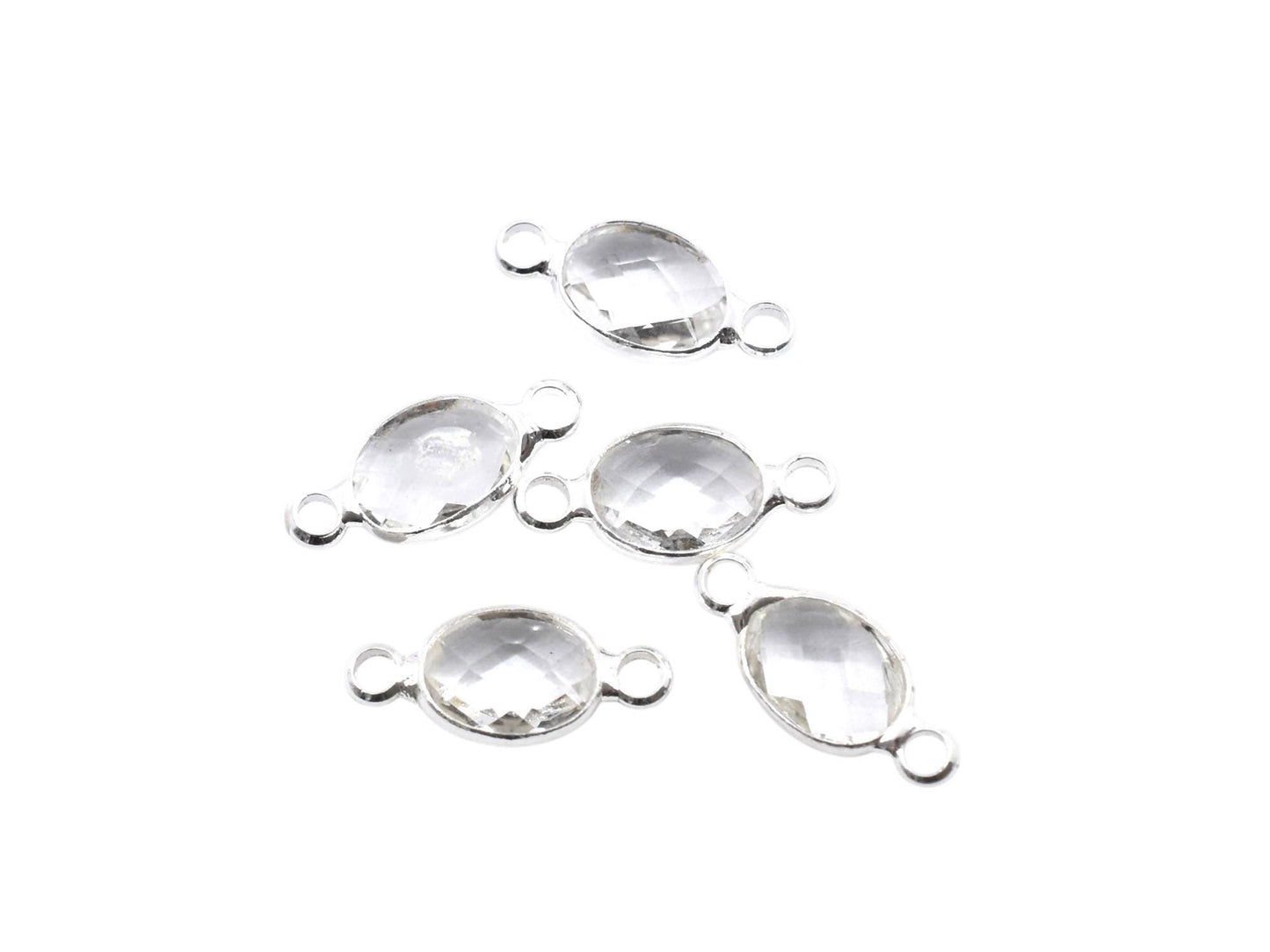 Silver Connectors - Bead Connector - Metal Connectors - Dangle Charms - Charm Connectors - Charm Hangers - 15x7mm - 10pcs - 4565)