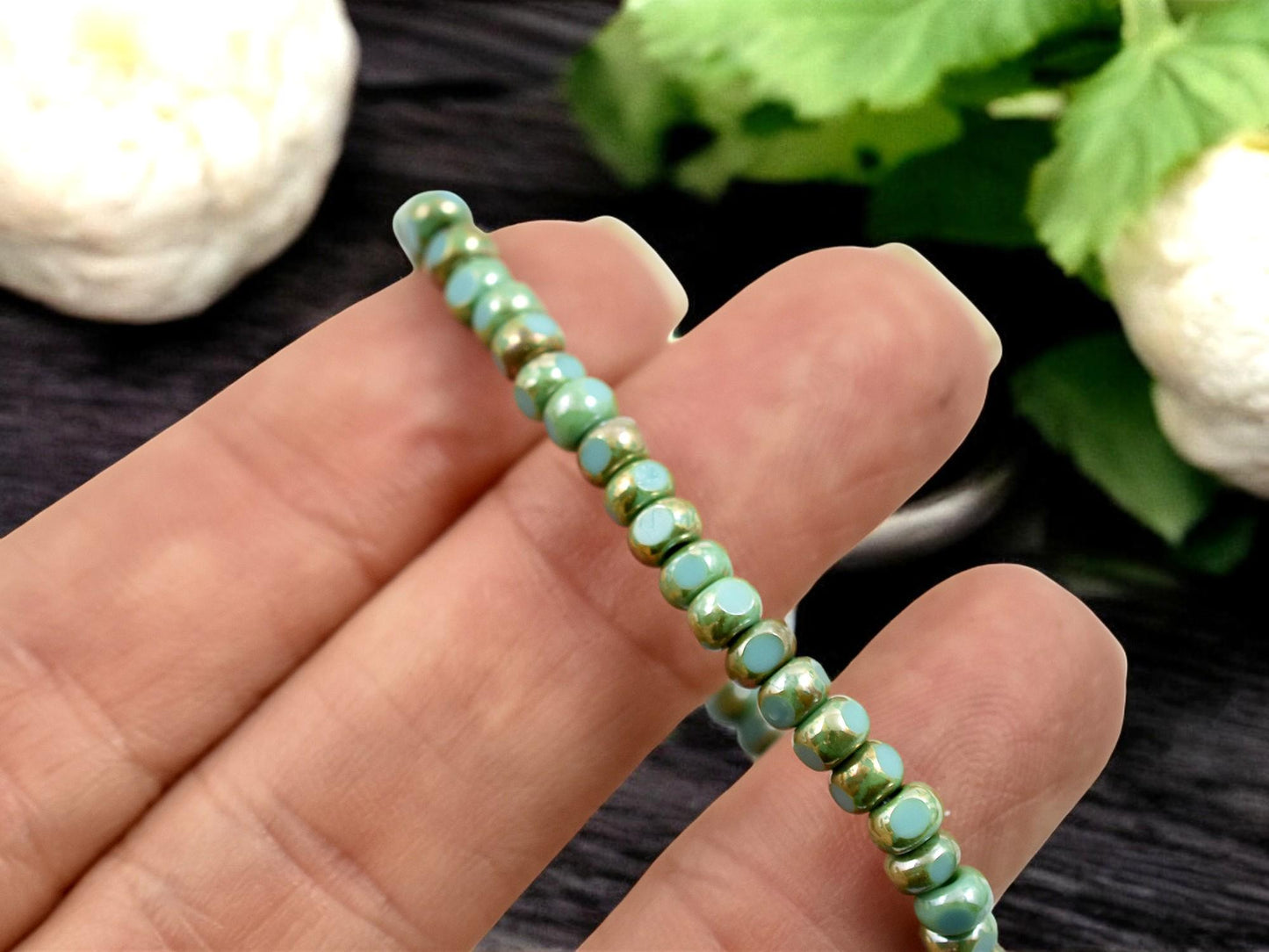 Picasso Beads - Czech Glass Beads - Size 6 Seed Beads - Trica Beads - Seed Beads - 4mm Beads - 4x3 - 50pcs - (509)