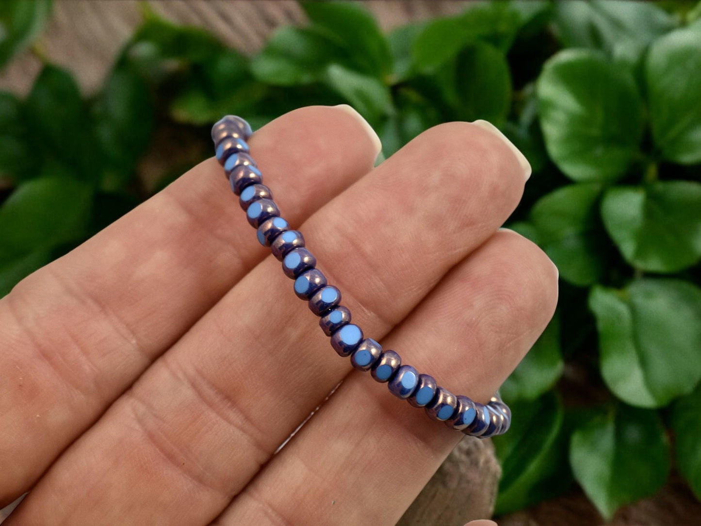 Seed Beads - Picasso Beads - Czech Glass Beads - Trica Beads - Size 6 Beads - 50pcs - (778)