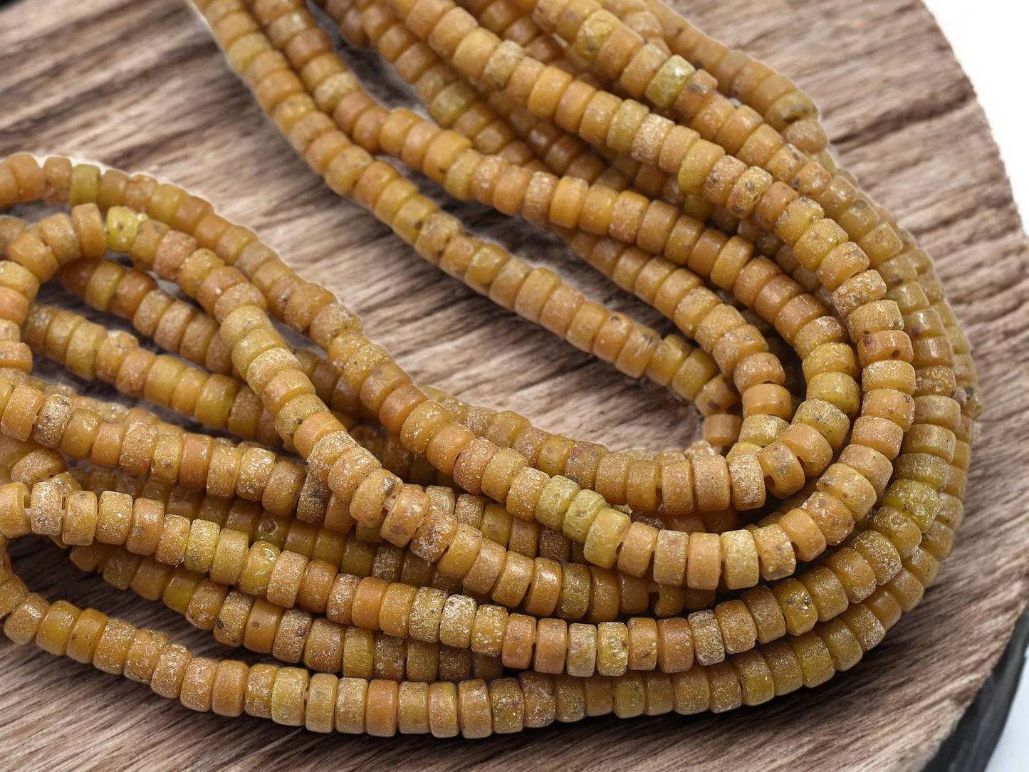 Recycled Glass Beads - Heishi Beads - Indonesian Beads - Eco-Friendly Beads - 6x3mm - 20" Strand - (5164)