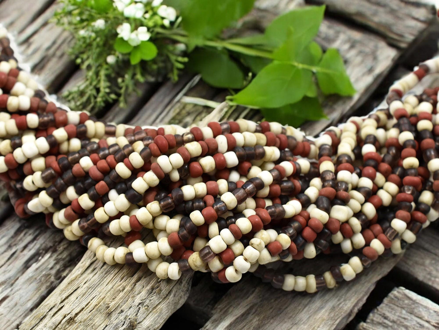 Seed Beads - Pony Beads - Java Beads - 4mm Beads - Spacer Beads - 48" Strand - (4237)