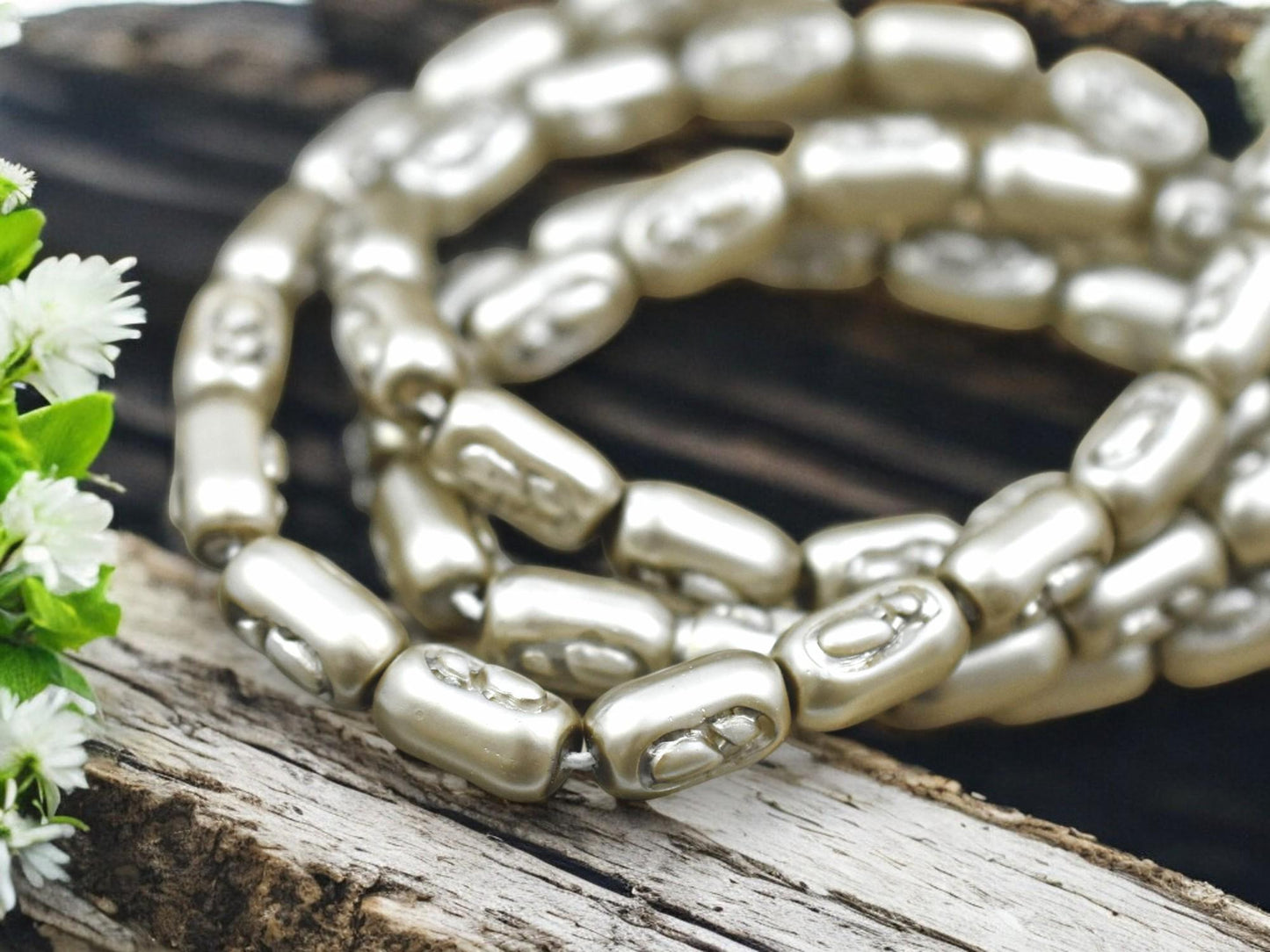 Satin Taupe Pearl Baroque Oval Beads -- Choose Your Size