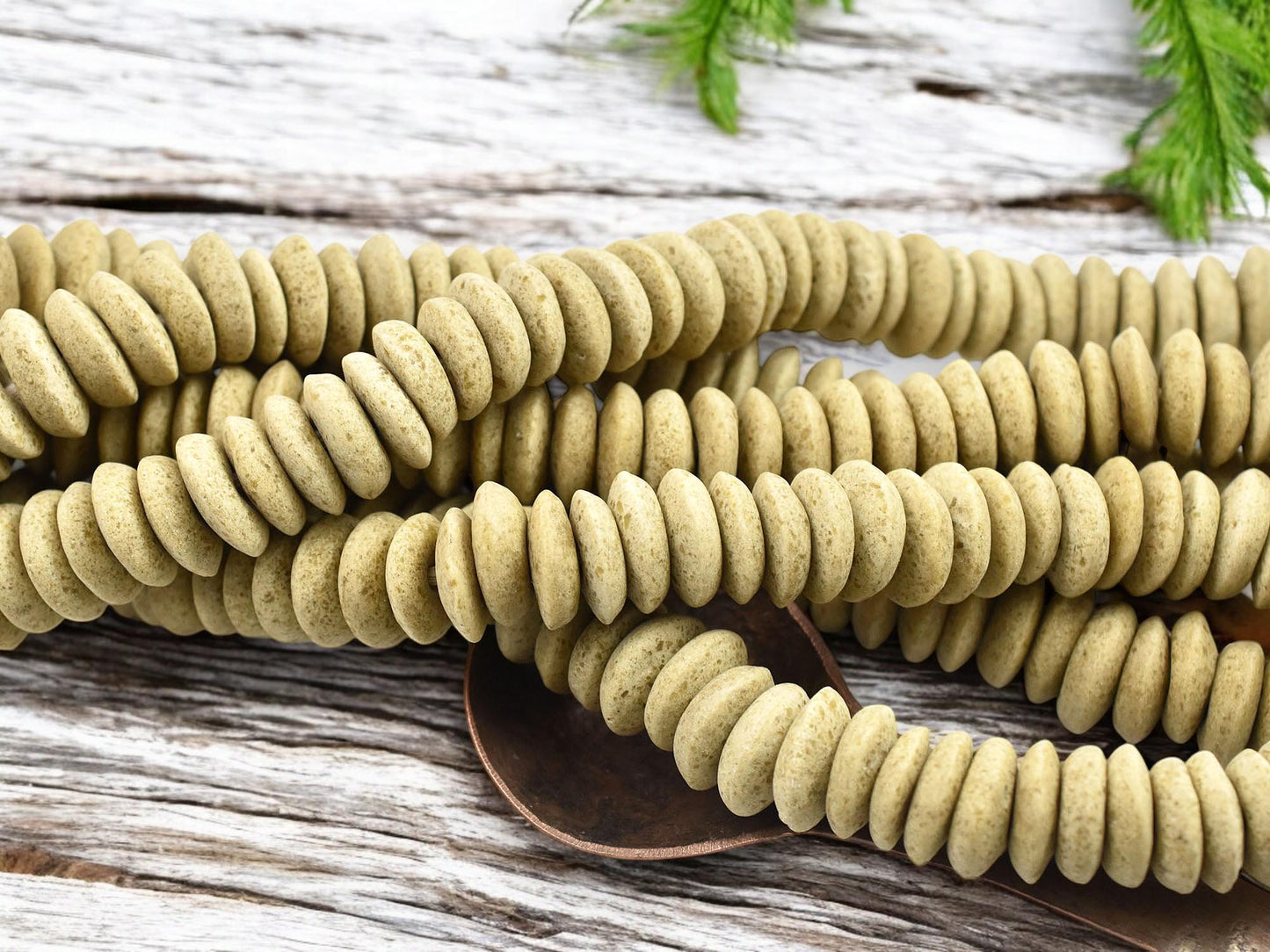 African Glass Beads - Recycled Glass Beads - Ashanti Glass - Heishi Beads - 13-15mm