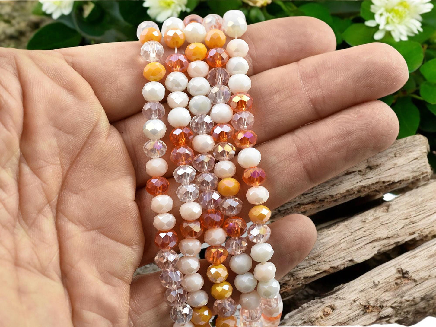 Chinese Crystal - Bead Strands - Rondelle Beads - Faceted Beads - Electroplated Glass - 5x6mm - 16.5" Strand - (A670)