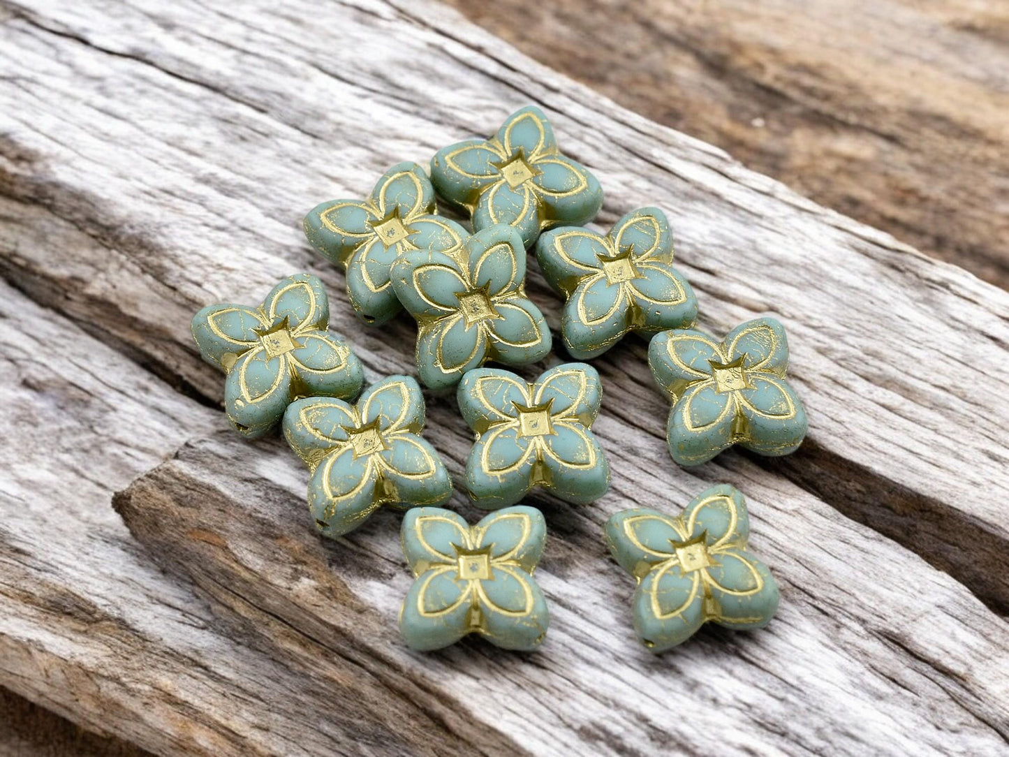 Czech Glass Beads - Flower Beads - Floral Beads - Matte Beads - 17mm - 10pcs - (A478)