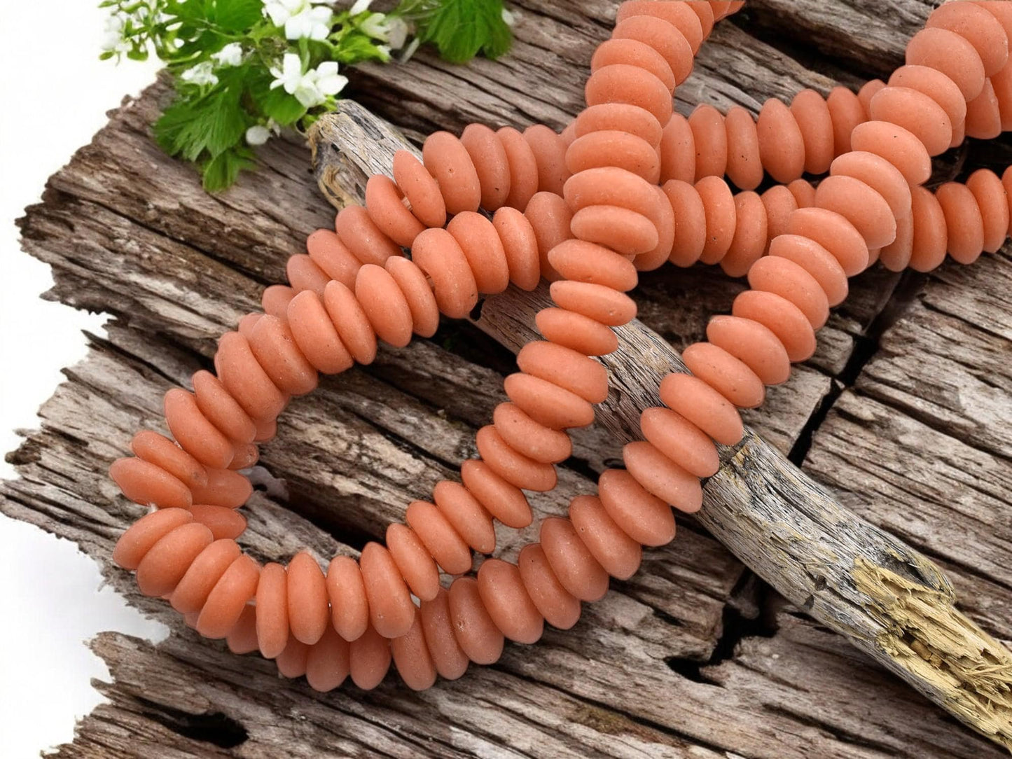 African Glass Beads - Recycled Glass Beads - Ashanti Glass - Heishi Beads - 13-15mm