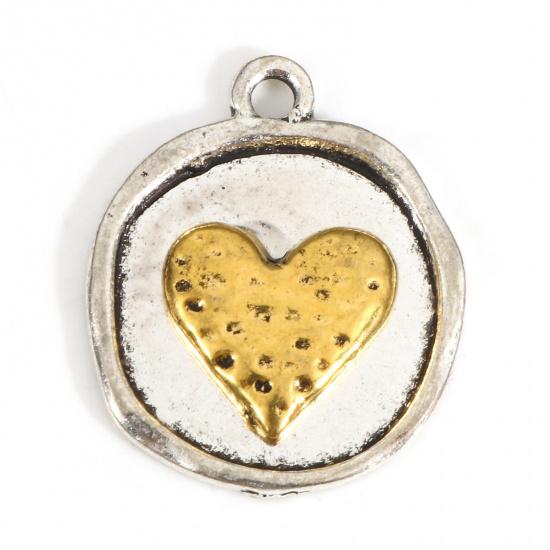 Heart Charms - Metal Charms - Love Charms - Friendship Charms - Silver Charms - 10pcs - 23x19mm - (A122)