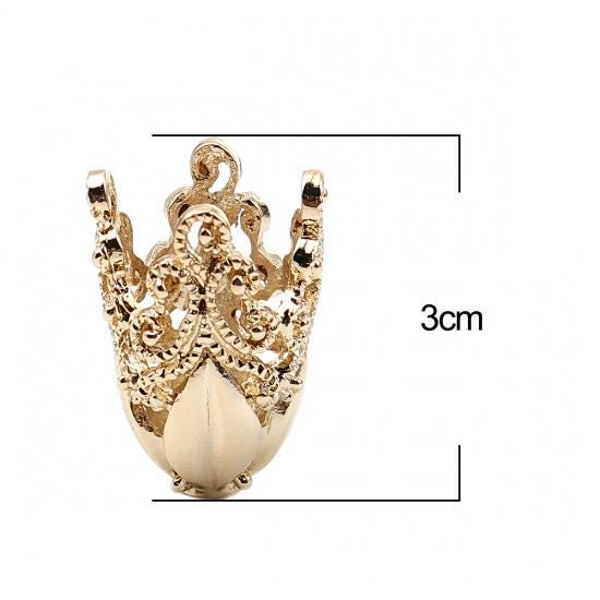 Tassel Caps - Gold Tassel Caps - DIY Tassel - Tassel End Caps - Bead Caps - 30x20mm - 2pcs - (1063)
