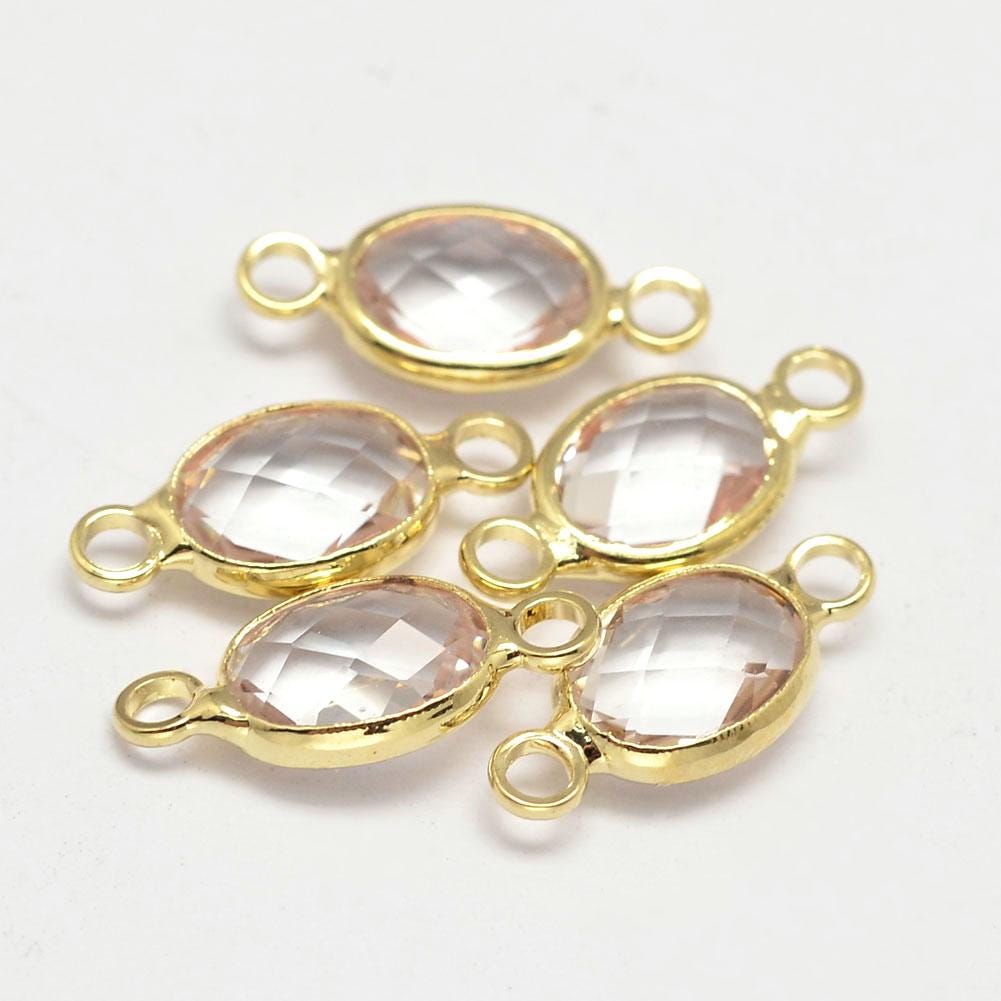 Gold Connectors - Metal Connectors - Dangle Charms - Charm Connectors - Charm Hangers - 15x7mm - 10pcs