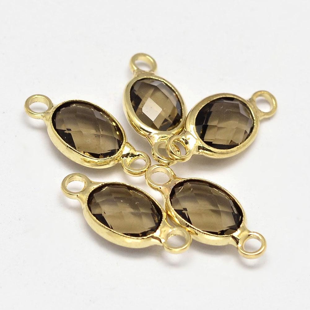 Gold Connectors - Metal Connectors - Dangle Charms - Charm Connectors - Charm Hangers - 15x7mm - 10pcs