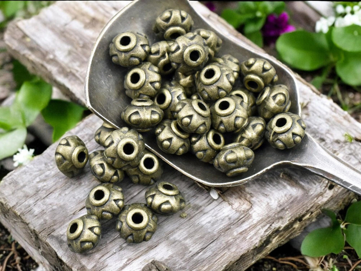 *100* 7x5mm Antique Bronze Rondelle Spacer Beads