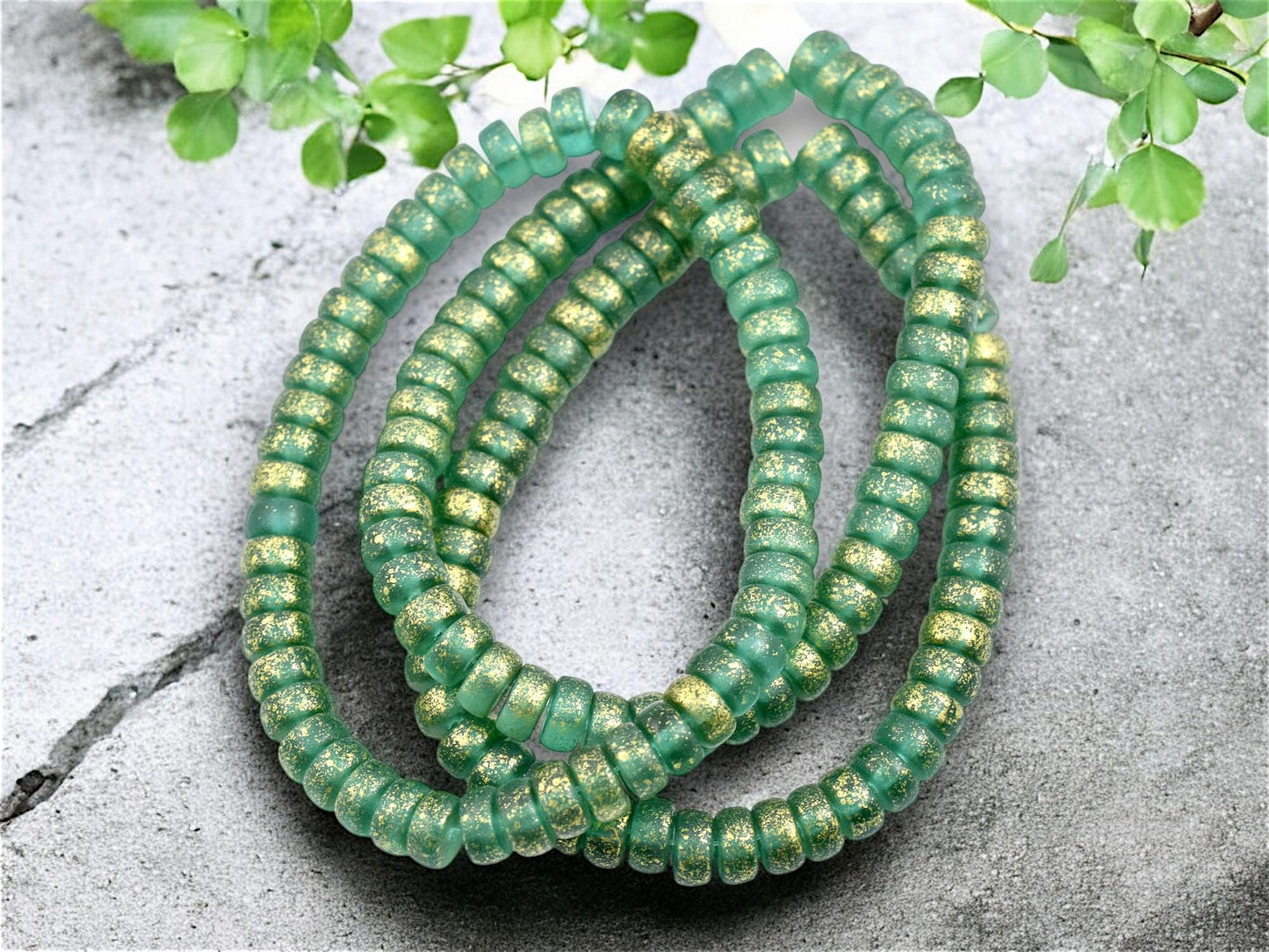 Czech Glass Beads - Heishi Beads - Spacer Beads - Rondelle Beads - Picasso Beads - 6x3mm - 50pcs - (1982)