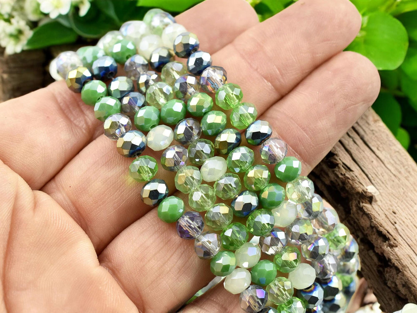 Chinese Crystal - Bead Strands - Rondelle Beads - Faceted Beads - Electroplated Glass - 5x6mm - 16.5" Strand - (A519)