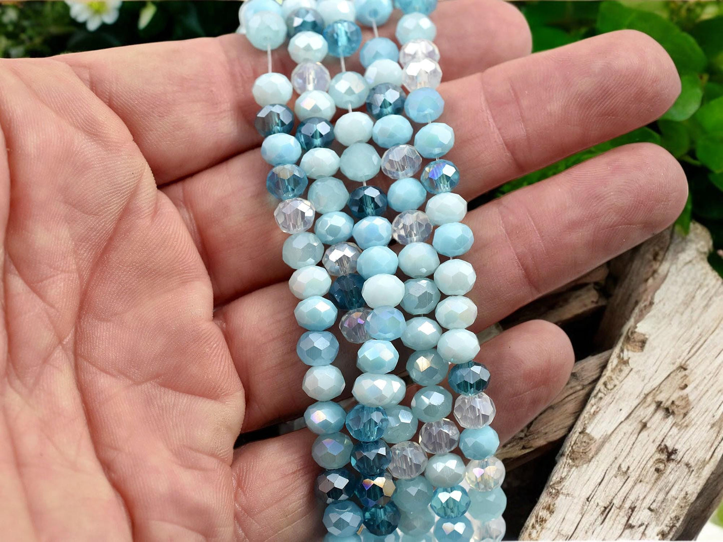 Chinese Crystal - Bead Strands - Rondelle Beads - Faceted Beads - Electroplated Glass - 5x6mm - 16.5" Strand - (754)