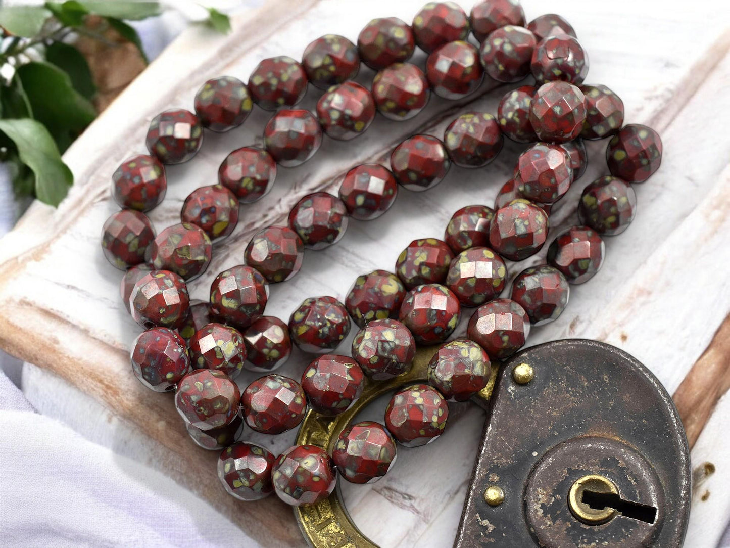 Picasso Beads - Czech Glass Beads - Fire Polished Beads - Round Beads - 8mm - 20pcs - (930)