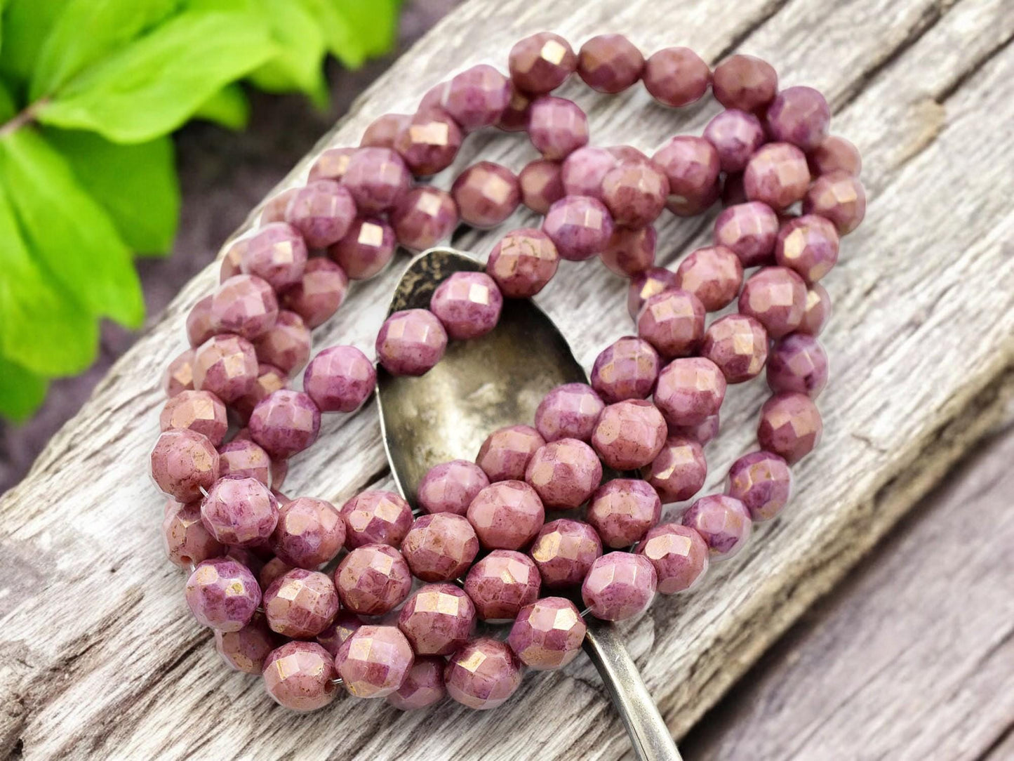Picasso beads - Czech Glass Beads - Fire Polished Beads - Round Beads - Faceted Beads - 8mm - 25pcs - (1506)