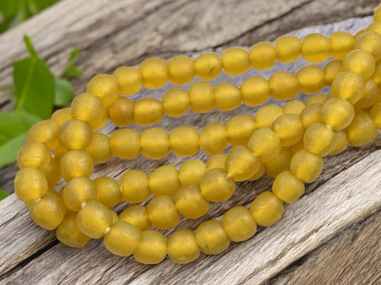 African Recycled Glass Beads - Fair Trade Beads - Sea Glass Beads - Powder Glass Beads - Approx 10-12mm - 20" Strand - (J51)