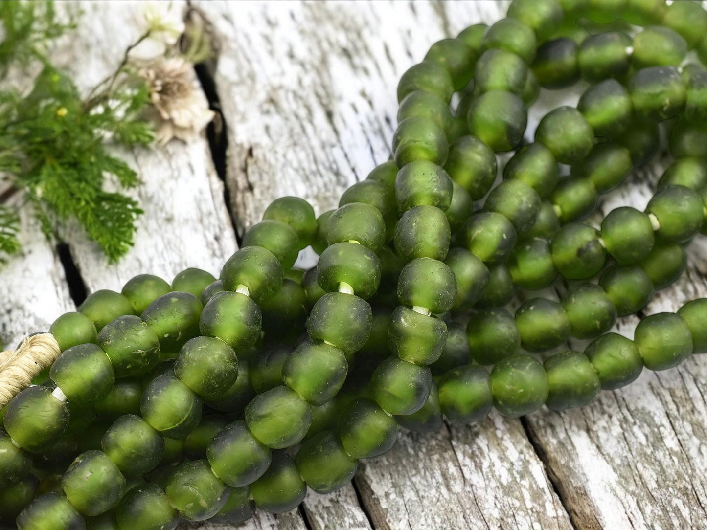 Fair Trade Beads - Ghana Beads - Recycled Glass Beads - African Glass Beads - Approx 9-10mm - 19" Strand - (J57)