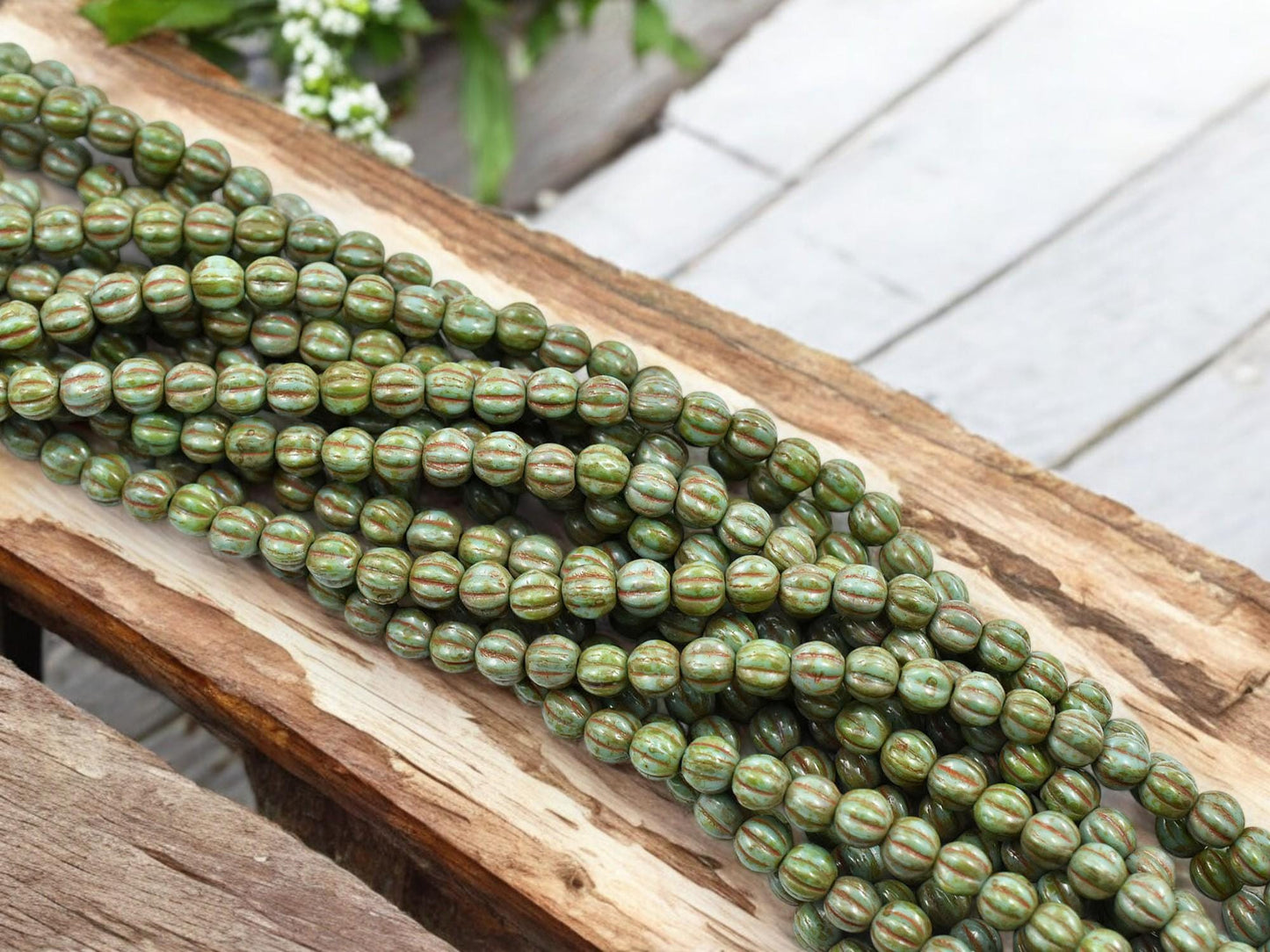 Picasso Beads - Czech Glass Beads - Melon Beads - Round Beads - 5mm - 50pcs - (B599)