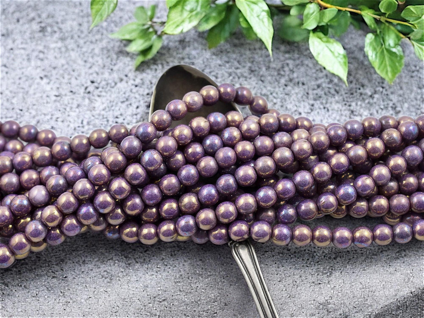 Czech Glass Beads - Druk Beads - Round Beads - 6mm Beads - 50pcs - (A413)