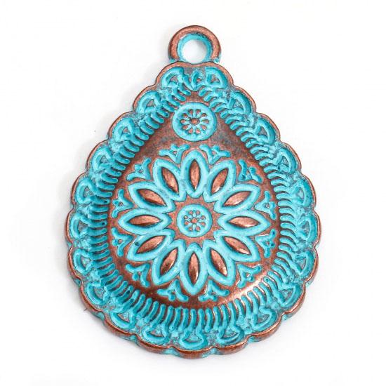 Metal Charms - Patina Charms - Drop Charms - Copper Charms - 28x21mm - 20pcs - (A428)
