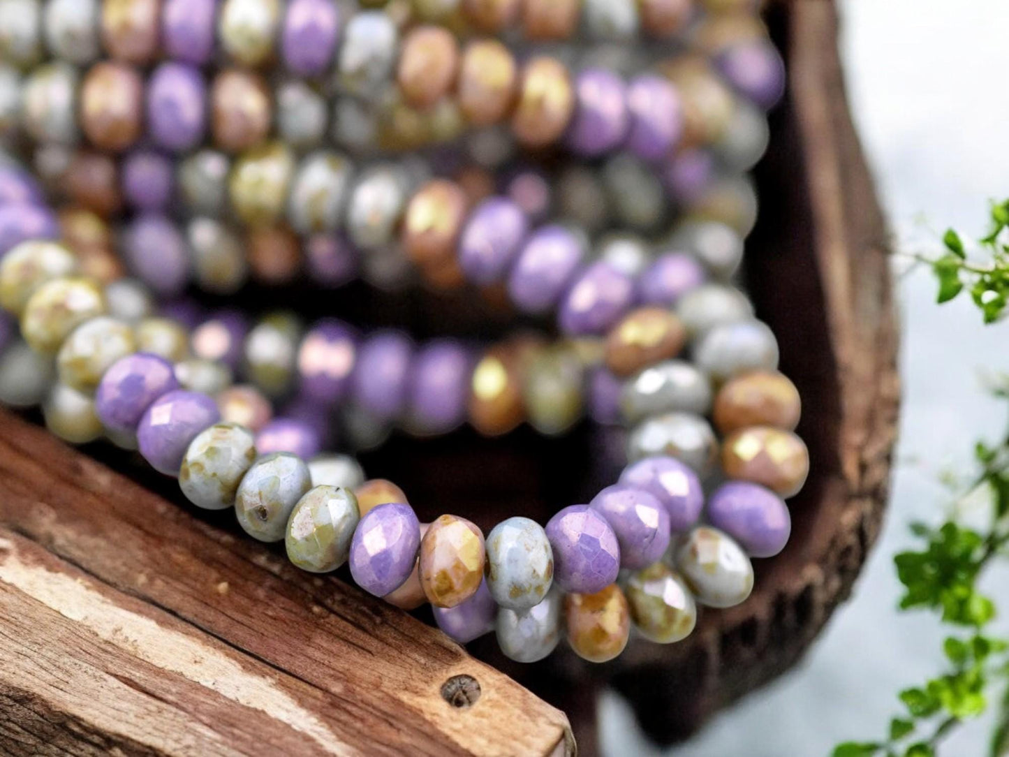 *30* 3x5mm Mixed Luster Picasso Fire Polished Rondelle Beads