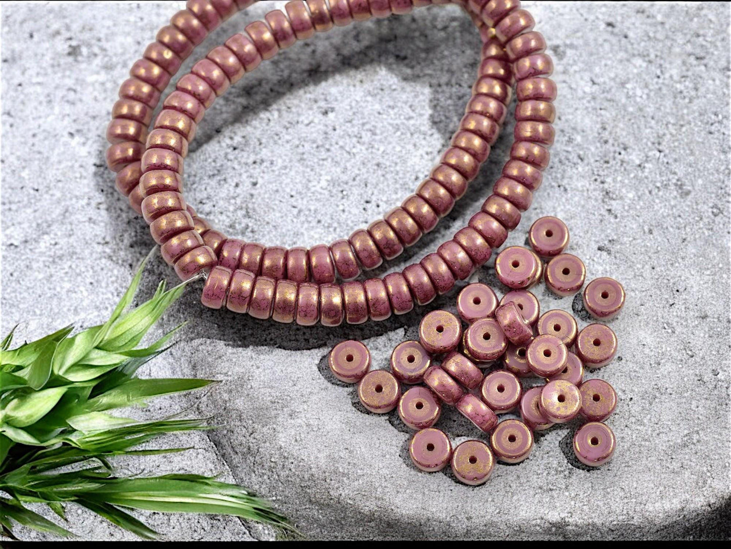 Czech Glass Beads - Heishi Beads - Spacer Beads - Rondelle Beads - Picasso Beads - 6x3mm - 50pcs - (B752)