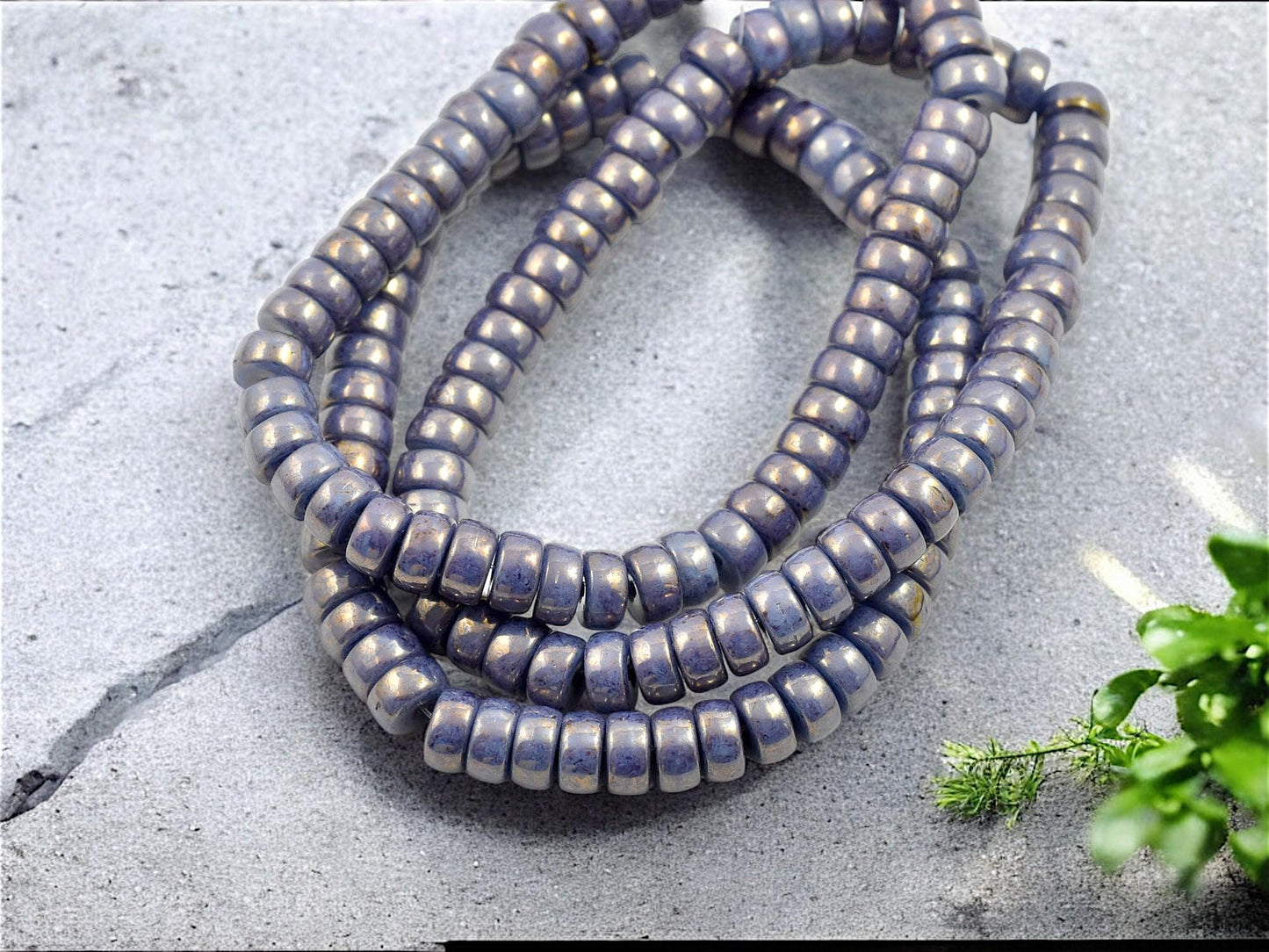 Czech Glass Beads - Heishi Beads - Spacer Beads - Rondelle Beads - Picasso Beads - 6x3mm - 50pcs - (562)