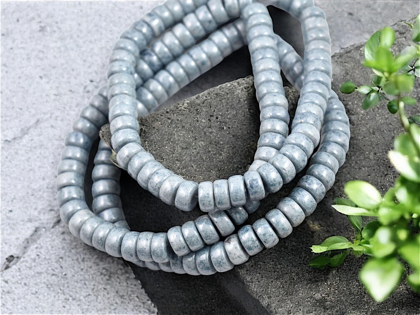 Czech Glass Beads - Heishi Beads - Spacer Beads - Rondelle Beads - Picasso Beads - 6x3mm - 50pcs - (3696)