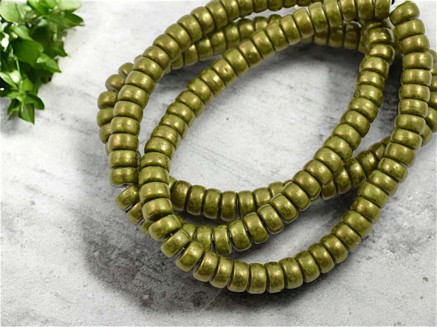 Czech Glass Beads - Heishi Beads - Spacer Beads - Rondelle Beads - Picasso Beads - 6x3mm - 50pcs - (3948)