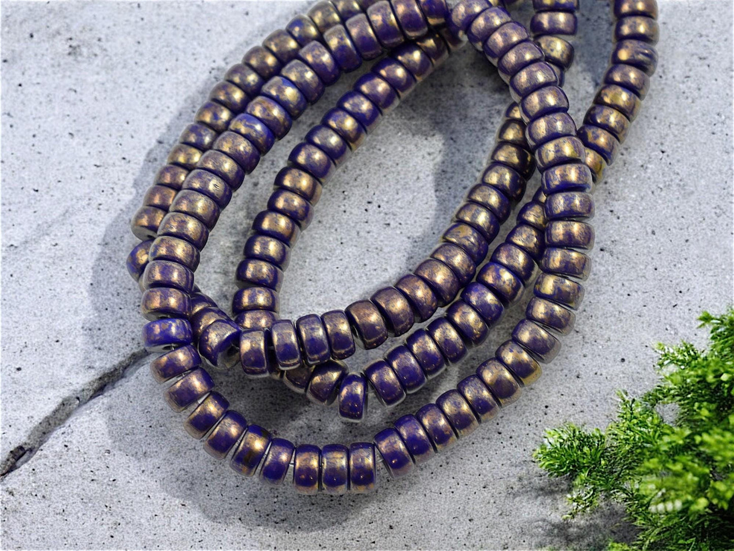 Czech Glass Beads - Heishi Beads - Spacer Beads - Rondelle Beads - Picasso Beads - 6x3mm - 50pcs - (1011)