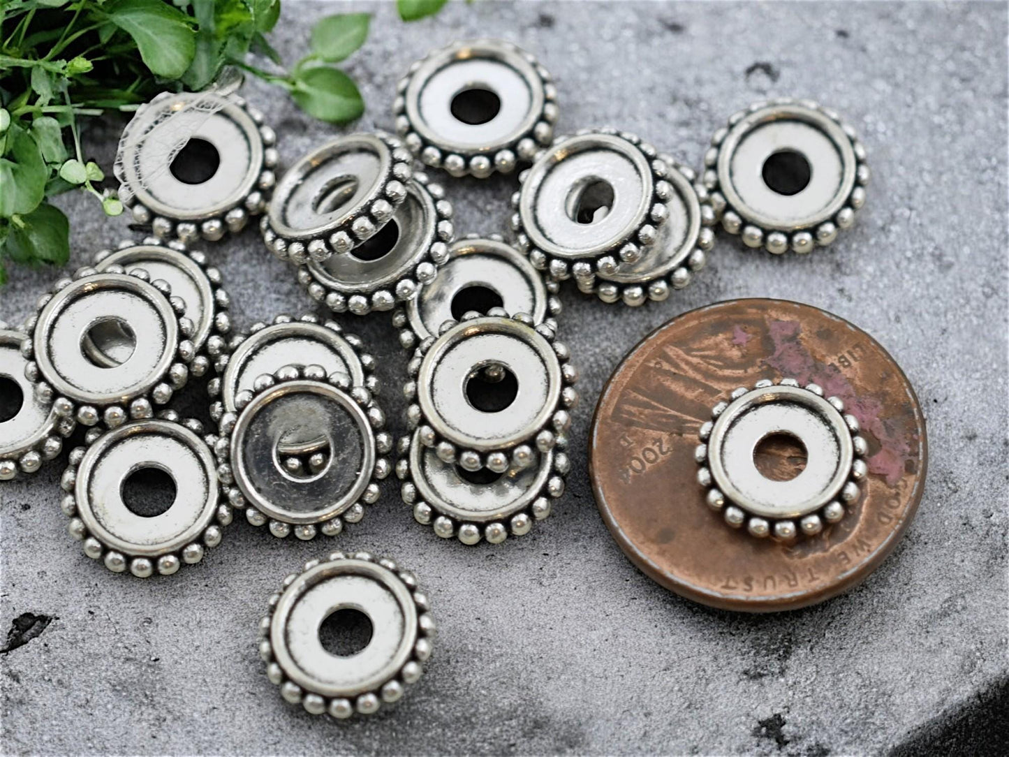 *50* 10x2mm Antique Silver Bali Style Rondelle Spacer Beads