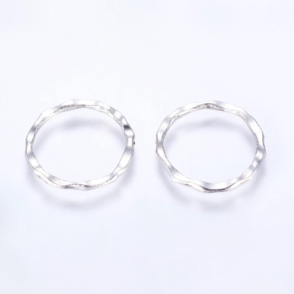 *20* 22mm Antique Silver Twisted Rings