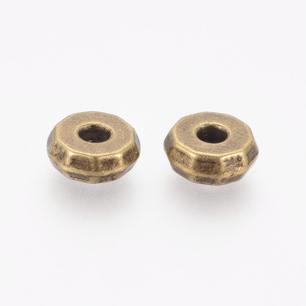 *50* 8x3mm Antique Bronze Faceted Rondelle Beads