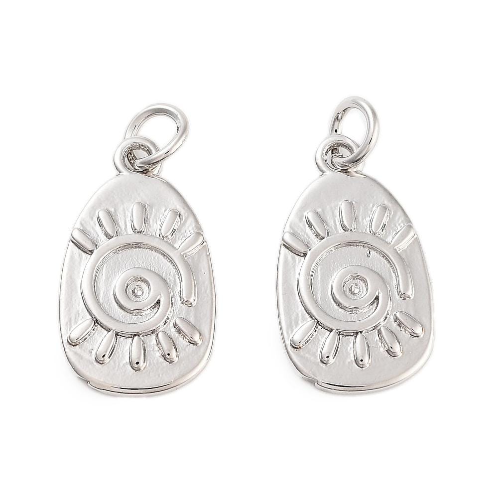 Metal Charms - Artisan Charms - Sun Charms - Celestial Charms - 19x11mm - 5pc - Choose Your Color