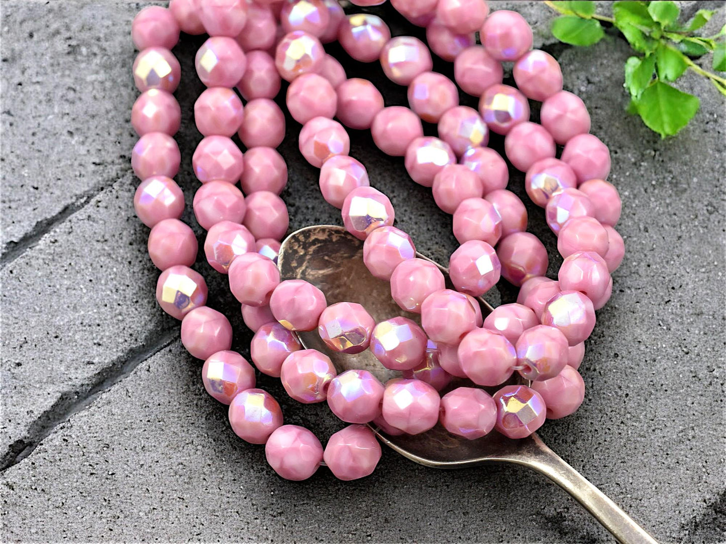 Czech Glass Beads - Fire Polished Beads - Round Beads - 8mm - 25pcs - (A727)