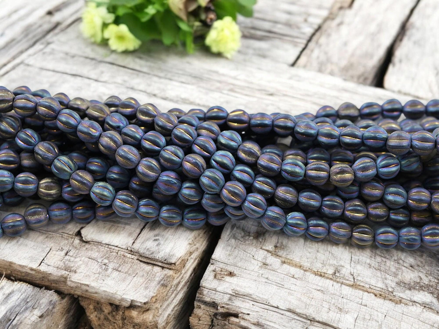 Czech Glass Beads - Melon Beads - Round Beads - 5mm - 50pcs - (A173)